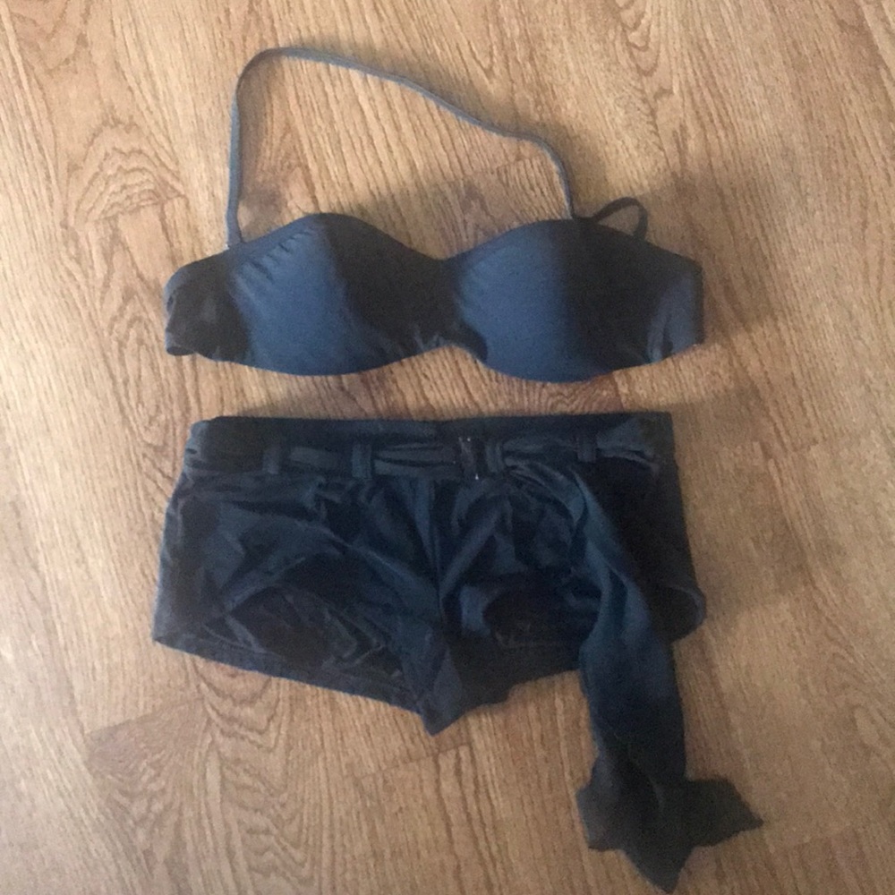 Black boy short bikini with strap or strapless top